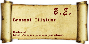 Brassai Eligiusz névjegykártya